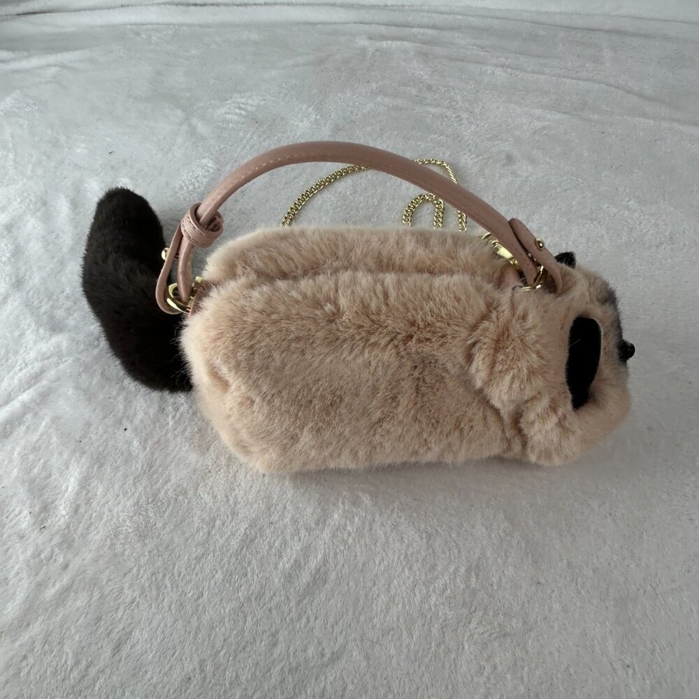 Plush Cat Crossbody Bag - Cream and Black - Picture 7 of 8